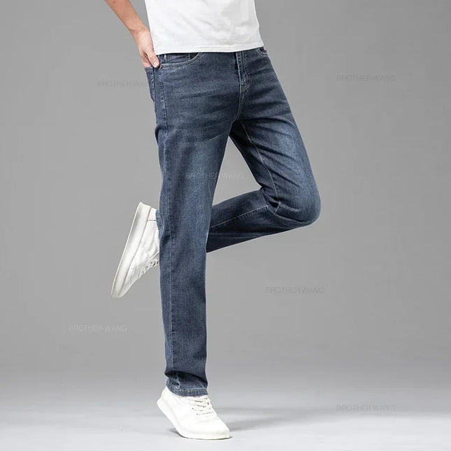 Voldri Men's Lightweight Cotton Stretch Jeans - Business Casual Fit -   | Stylish & Elegant Fashion by Voldri
