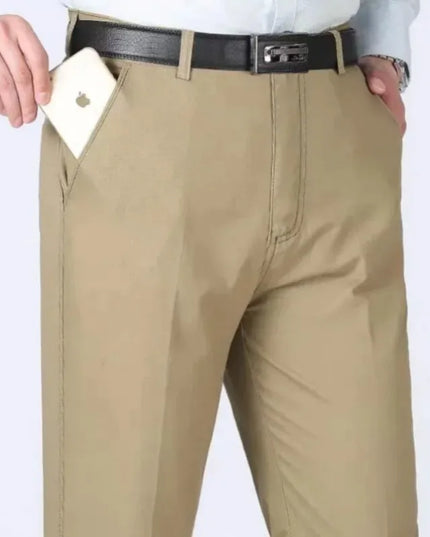 Voldri Men's Cotton Casual Pants - High Waist, Straight Loose Fit -   | Stylish & Elegant Fashion by Voldri