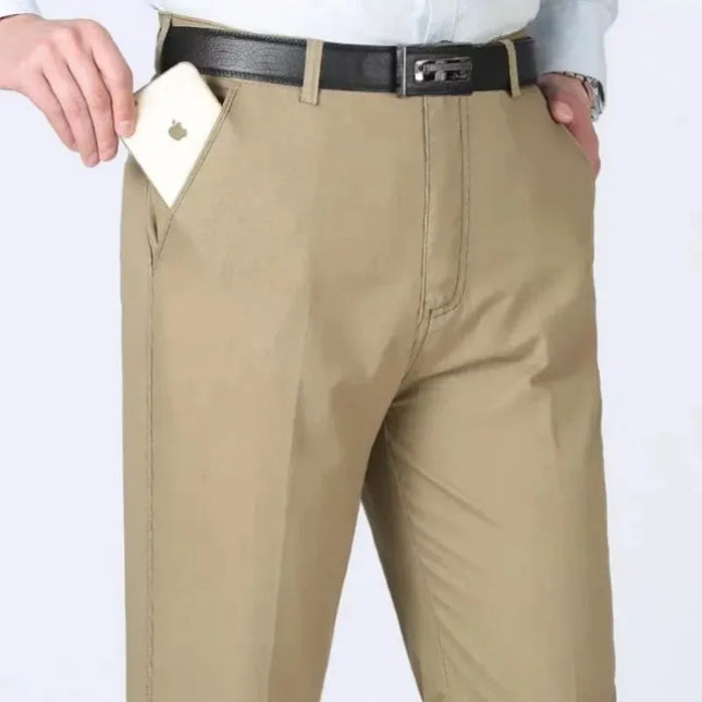 Voldri Men's Cotton Casual Pants - High Waist, Straight Loose Fit -   | Stylish & Elegant Fashion by Voldri