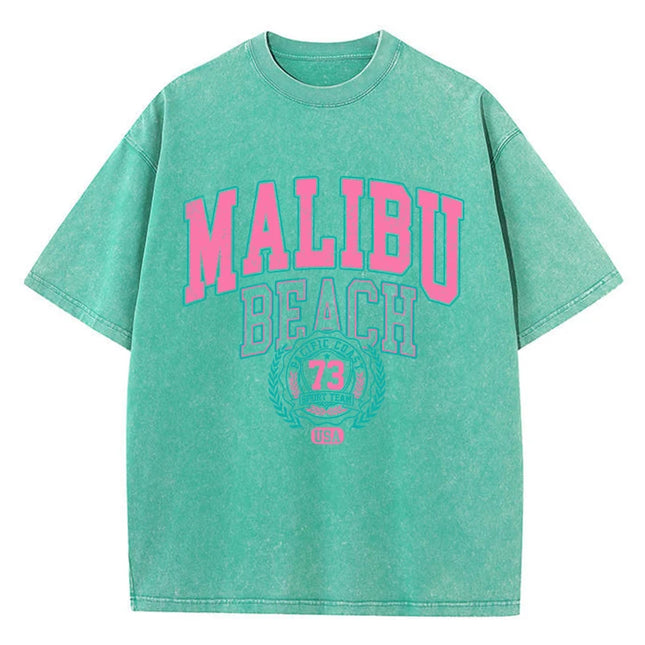 Washed Letter Printing T-shirt