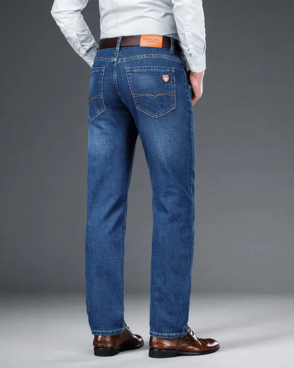 SHAN BAO Men's Stretch Denim Jeans - Classic Business Casual Fit