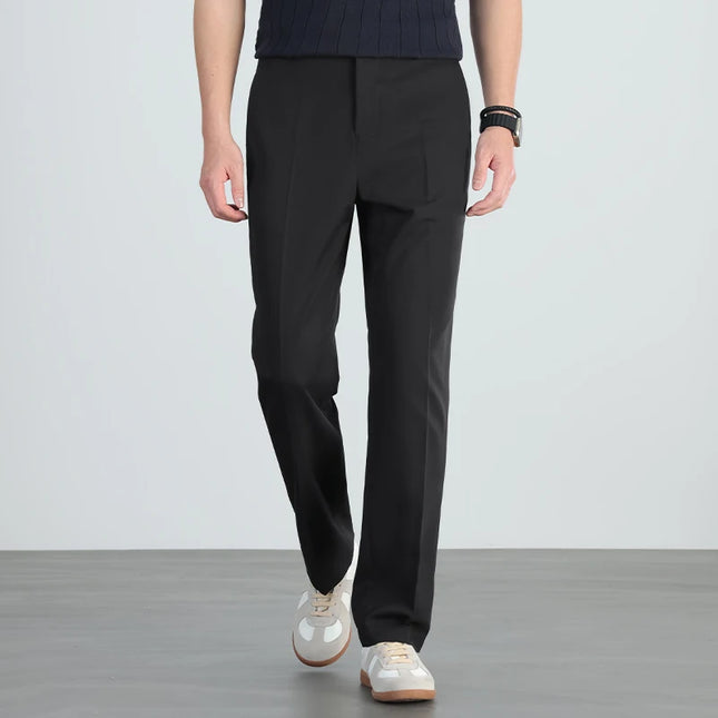 2026 summer brand business casual men's straight lightweight stretch trousers Classic simple high-waisted thin full length pants -   | Stylish & Elegant Fashion by Voldri