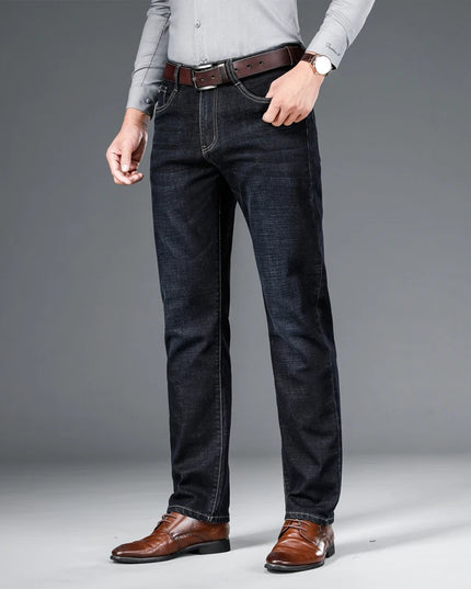 SHAN BAO Men's Stretch Denim Jeans - Classic Business Casual Fit