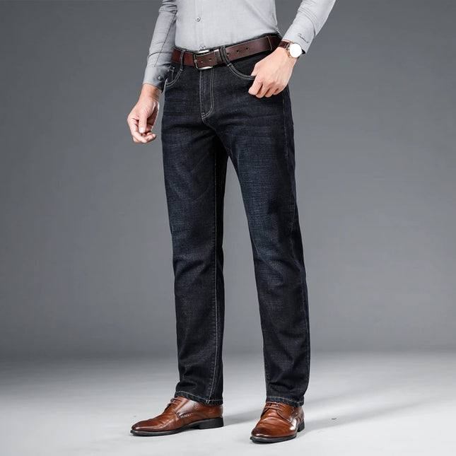 SHAN BAO Men's Stretch Denim Jeans - Classic Business Casual Fit -   | Stylish & Elegant Fashion by Voldri