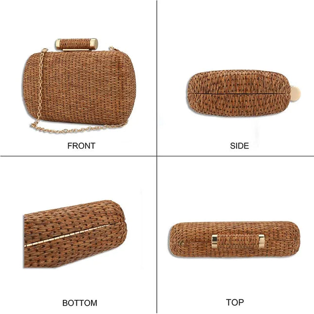 Straw Summer Clutch Bag - VOLDRI