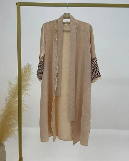 Embroidery Modest Kimono Abaya