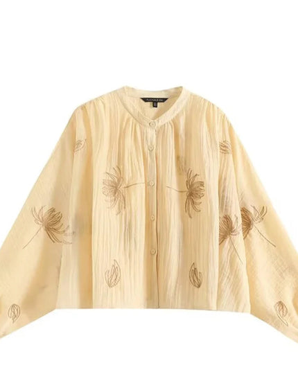 Vintage Casual Embroidery Shirt - VOLDRI