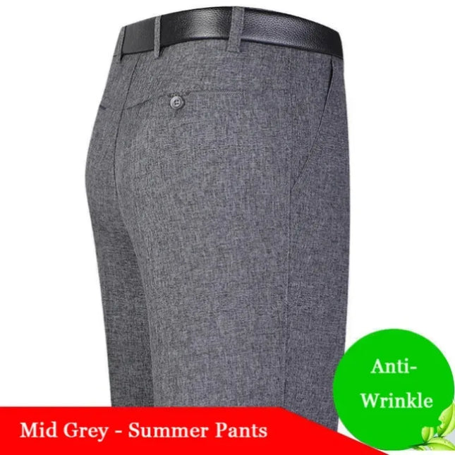 Voldri Men's Slim Fit Dress Pants - Grey Casual Business Trousers -   | Stylish & Elegant Fashion by Voldri