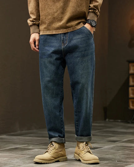 Men's 95% Cotton Jeans High Quality Loose Harem Pants Fashion Baggy Casual Outdoor Work Denim Pants Brand Men's Clothing -   | Stylish & Elegant Fashion by Voldri