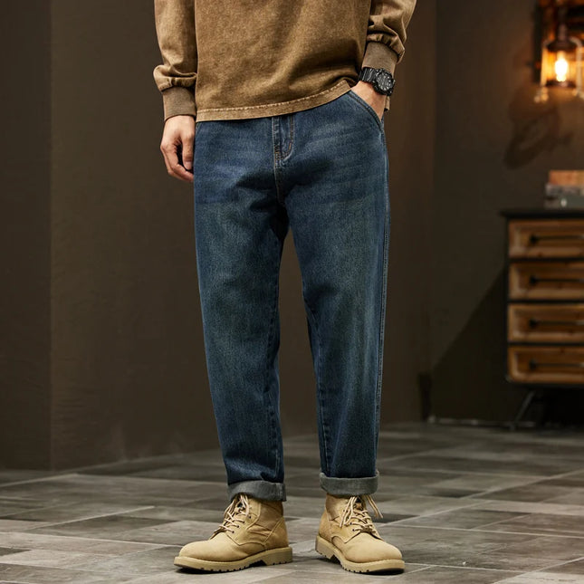 Men's 95% Cotton Jeans High Quality Loose Harem Pants Fashion Baggy Casual Outdoor Work Denim Pants Brand Men's Clothing -   | Stylish & Elegant Fashion by Voldri