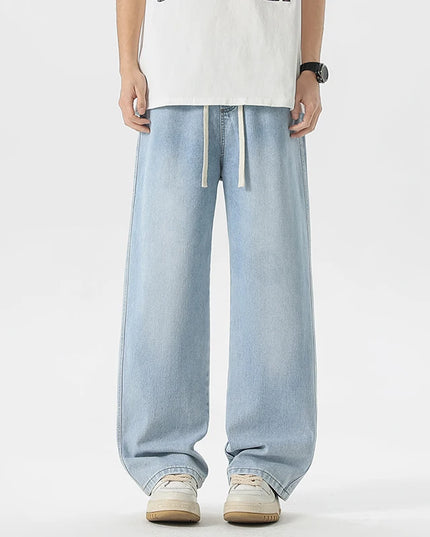 Men's Jeans American Loose Wide-leg Loose Straight Casual Trousers Street Hip-hop Baggy Jeans Black Grey  Blue Streetwear Men -   | Stylish & Elegant Fashion by Voldri