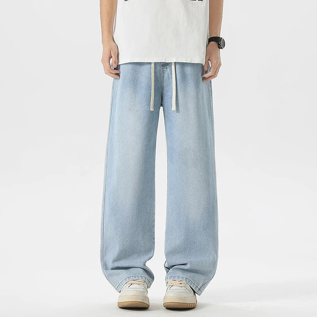 Men's Jeans American Loose Wide-leg Loose Straight Casual Trousers Street Hip-hop Baggy Jeans Black Grey  Blue Streetwear Men -   | Stylish & Elegant Fashion by Voldri
