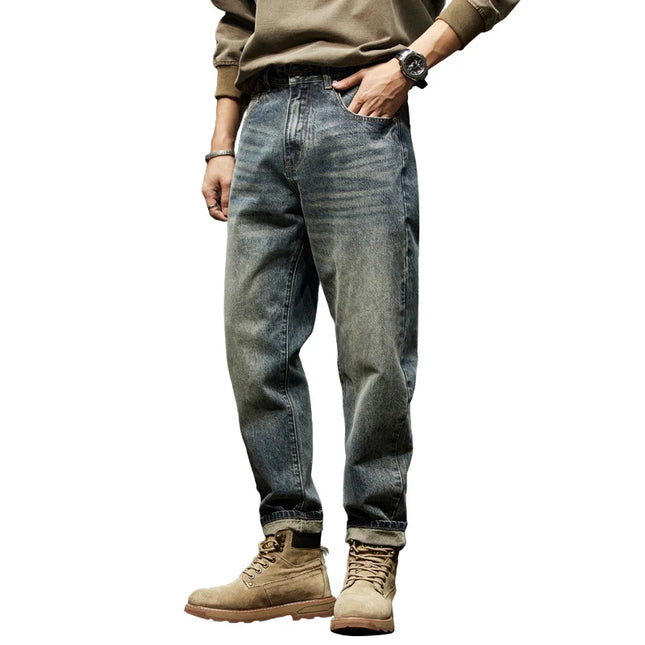 Classic Men's Harem Jeans Autumn New Style Fashion Retro Loose Jeans Street Hip Hop Y2kbaggy Work Pants -   | Stylish & Elegant Fashion by Voldri