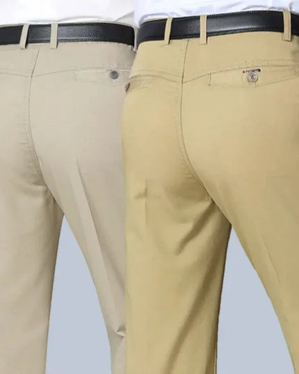 Men's 100% Cotton Autumn Thick Summer Thin Trousers Fashion Cargo Pants Smart Casual Solid Khaki Gray Brand Suit Pants KOACUS -   | Stylish & Elegant Fashion by Voldri