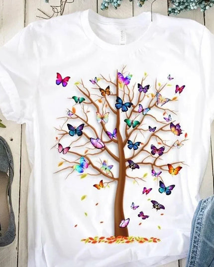 Butterfly Tree Print T-Shirt