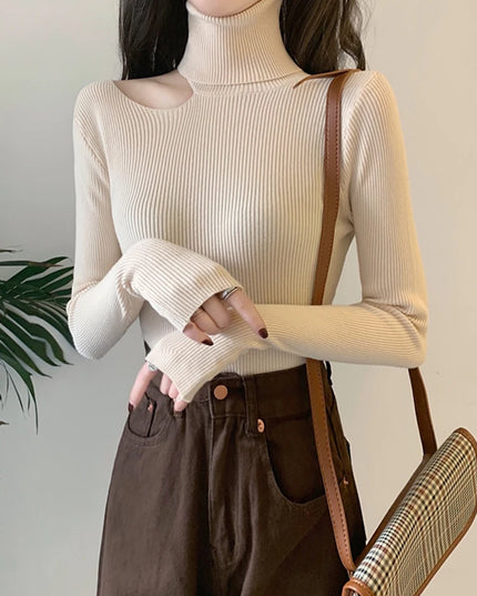 Off Shoulder Turtleneck Knitted - VOLDRI