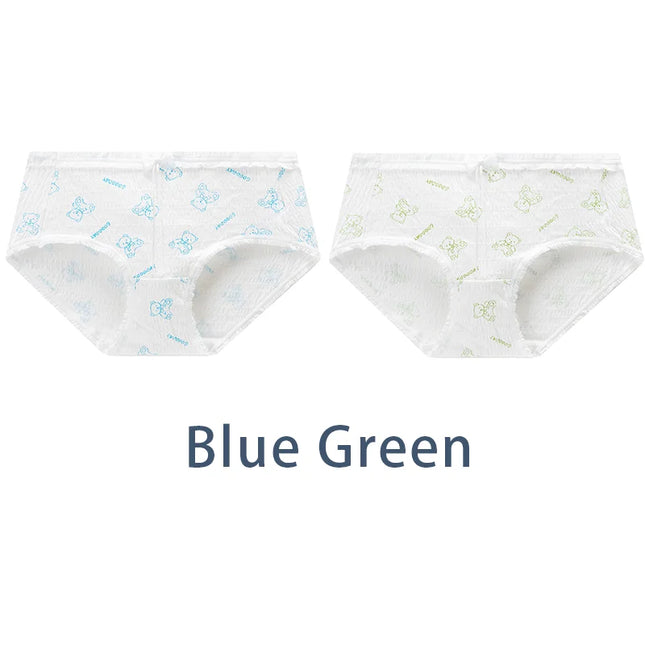 2PCS Bow Mid Waist Underpants Underwear - VOLDRI