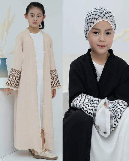 Embroidery Modest Kimono Abaya