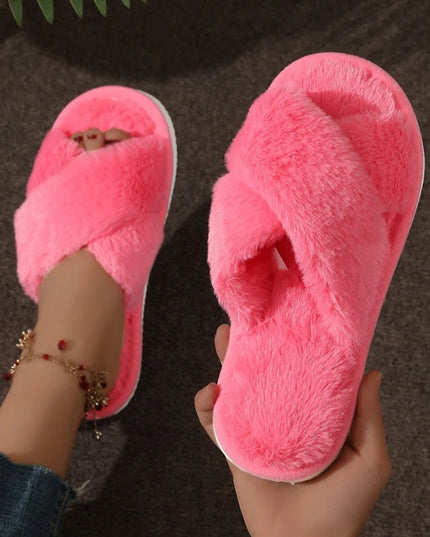 Fashion Leopard Print Fluffy Slippers