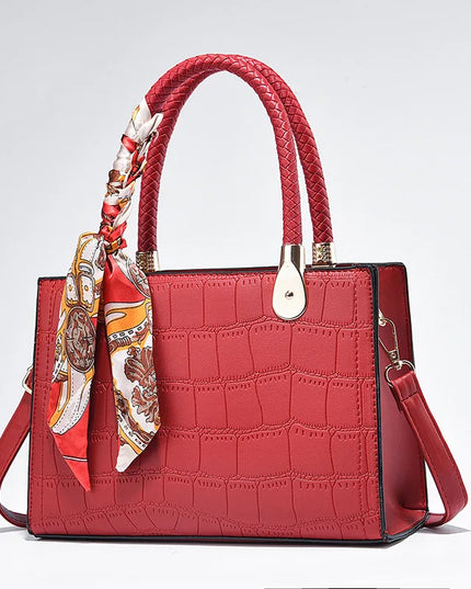 Crocodile Pattern PU Leather Tote Bag - VOLDRI