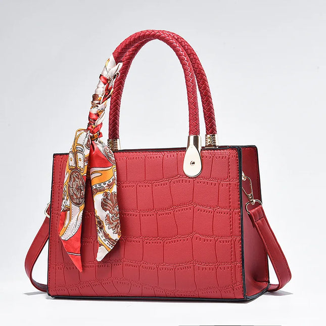 Crocodile Pattern PU Leather Tote Bag - VOLDRI