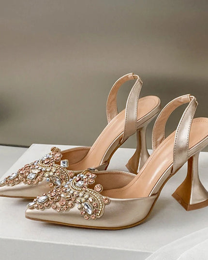 Crystal Rhinestone Pumps High Heels - VOLDRI