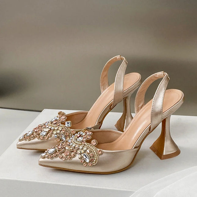 Crystal Rhinestone Pumps High Heels - VOLDRI