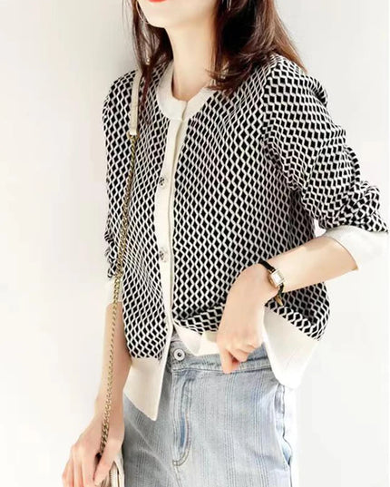 Short Long Sleeve Cardigan Tops - VOLDRI