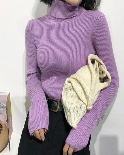 Thick  Knitted Ribbed  Sweater - VOLDRI