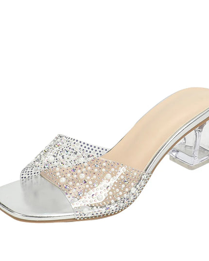 Crystal Rhinestone Clear Heels - VOLDRI