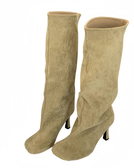 Square Toe Knee High Boots - VOLDRI