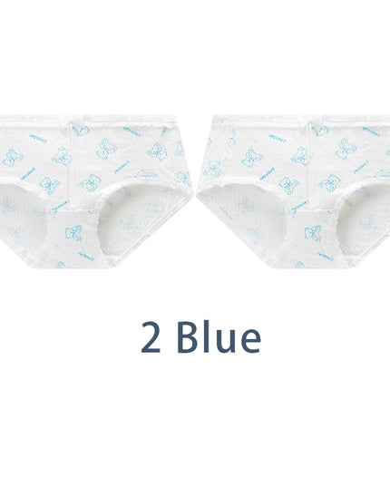 2PCS Bow Mid Waist Underpants Underwear - VOLDRI