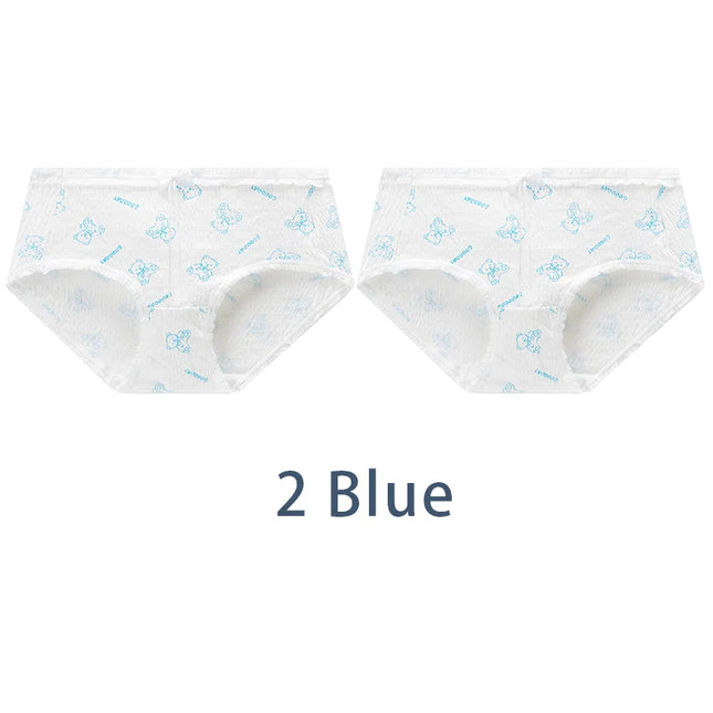 2PCS Bow Mid Waist Underpants Underwear - VOLDRI