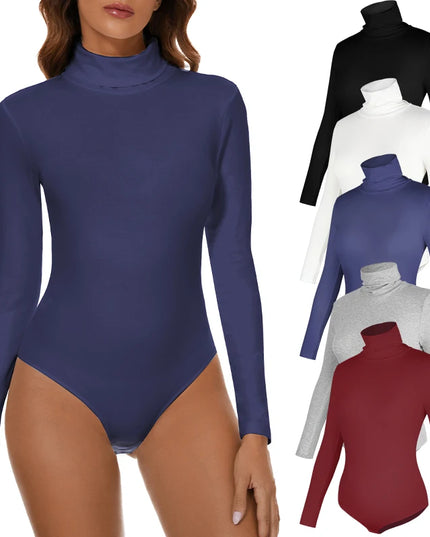 Turtle Neck Tops  Bodysuit - VOLDRI