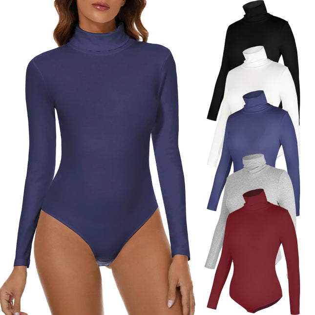 Turtle Neck Tops  Bodysuit - VOLDRI