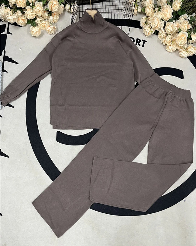 Knitted Tracksuit  Sweater  Pants Set