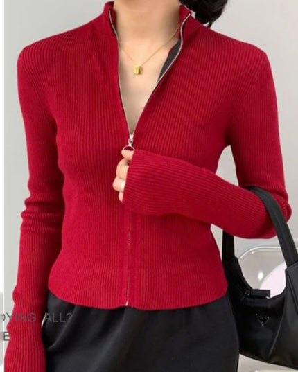 Knitted Long Sleeve Sweater - VOLDRI