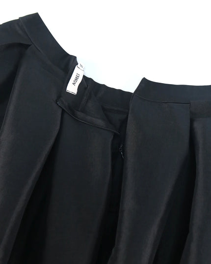 Pleated Vintage High Waist Skirt - VOLDRI