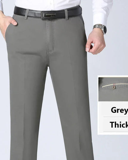 Voldri 100% Cotton Men's Casual Trousers - High Waist, Straight Fit -   | Stylish & Elegant Fashion by Voldri