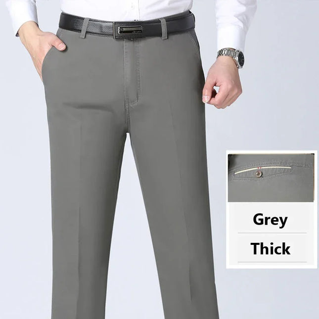 Voldri 100% Cotton Men's Casual Trousers - High Waist, Straight Fit -   | Stylish & Elegant Fashion by Voldri