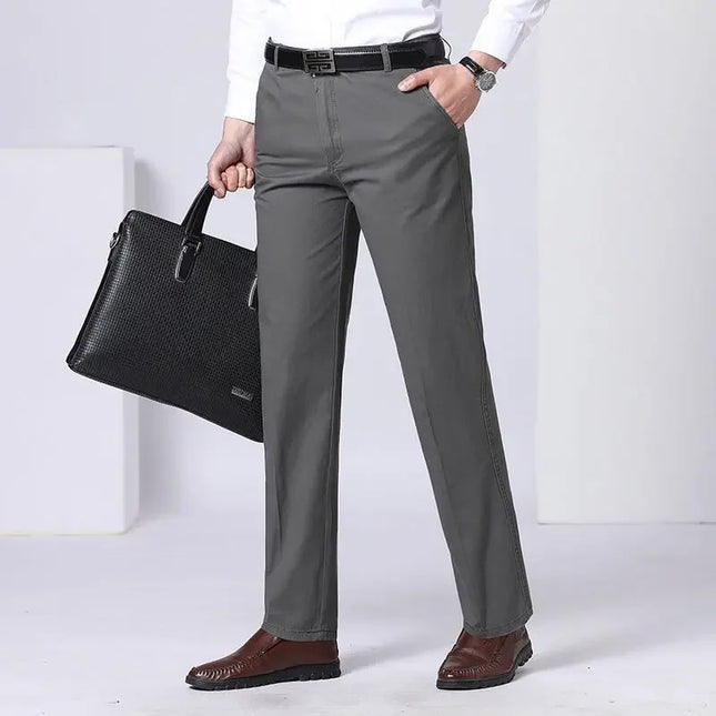 Voldri Men's 100% Cotton Business Pants - Quick-Drying, Office-Ready -   | Stylish & Elegant Fashion by Voldri