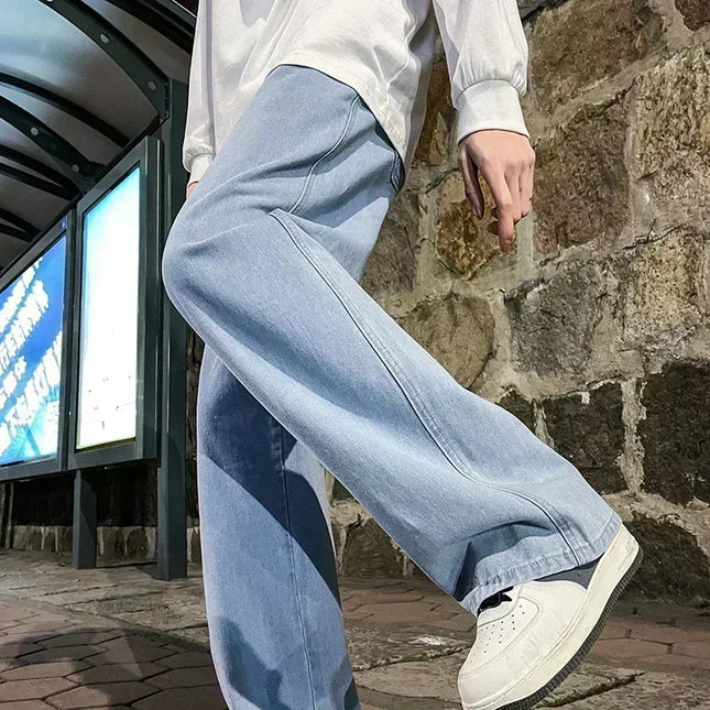 Voldri Men's Loose Straight Wide Leg Jeans - Korean Style Fashion -   | Stylish & Elegant Fashion by Voldri