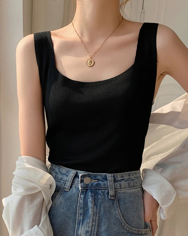 Casual Off Shoulder Tank Top - VOLDRI