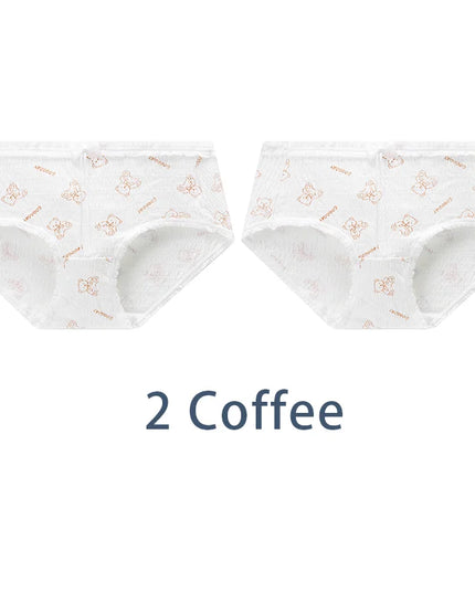 2PCS Bow Mid Waist Underpants Underwear - VOLDRI