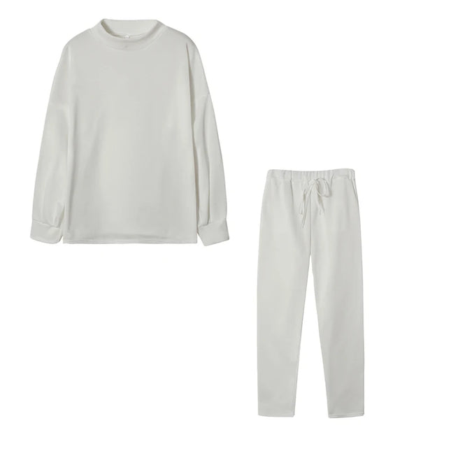 High Collar Top+ Trousers Set