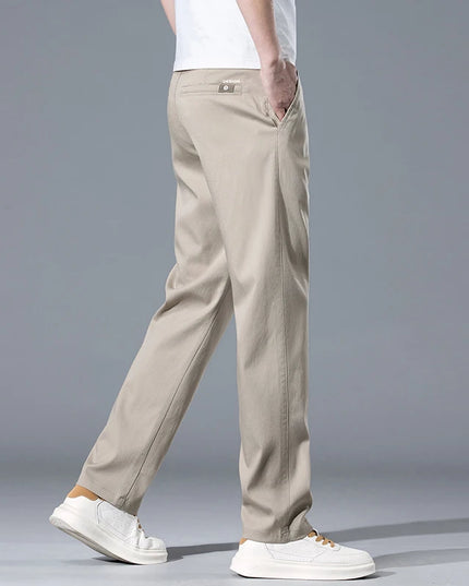 2026 Spring Summer Men's Lightweight Slim Straight Casual Pants Premium Lyocell Micro-elastic brand clothing youth thin trousers