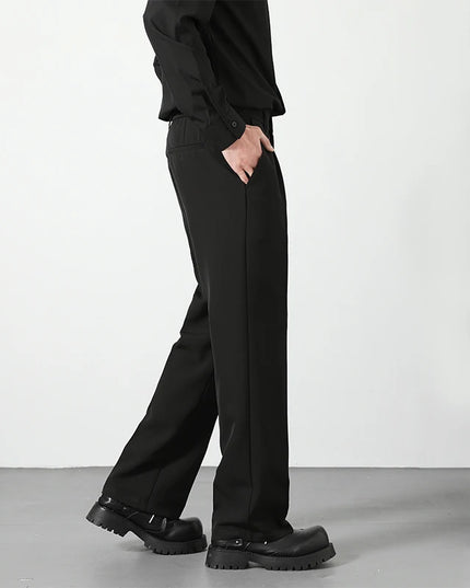 Spring and summer men's loose suit pants Korean style straight solid color drape elastic business office casual trousers brown -   | Stylish & Elegant Fashion by Voldri