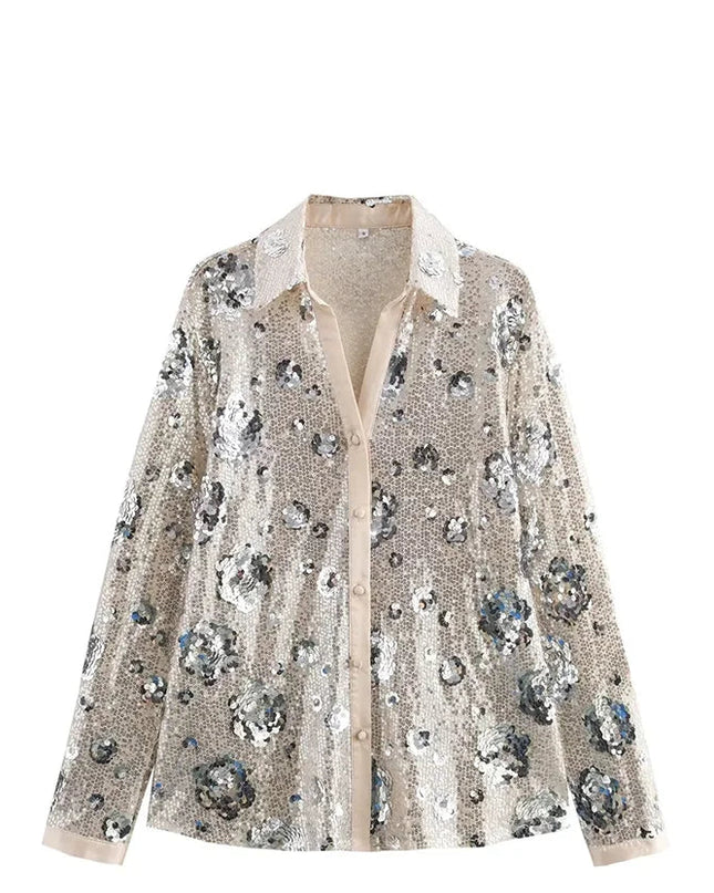 Vintage Sequins Blouse - VOLDRI