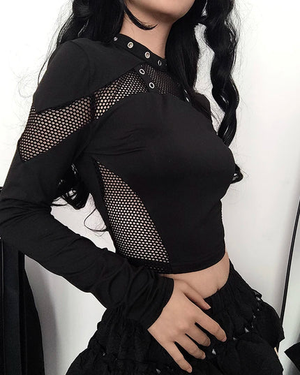 Black See Through Mesh T Shirts