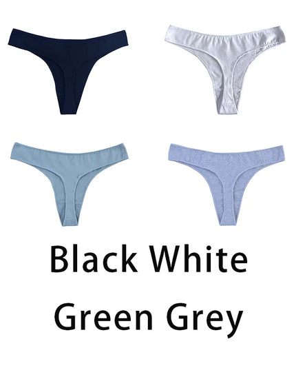 4PCS/Set  Low Waist Underwear Thongs - VOLDRI